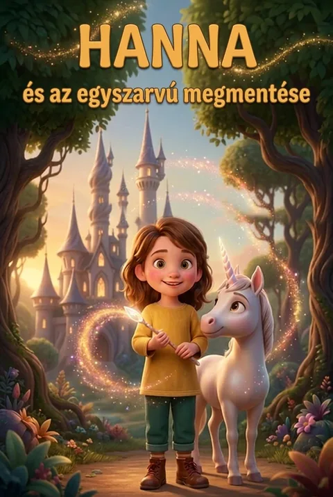 A személyre szabott könyv borítója, a címlapon ezzel a névvel: Hanna
